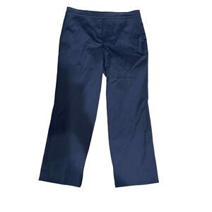 St John Navy Blue Cotton Blend Trouser Pants Ankle Size 8